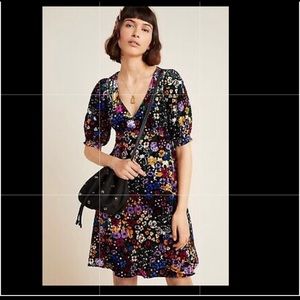 Anthropologie Francie Floral/Velvet Dress NWT